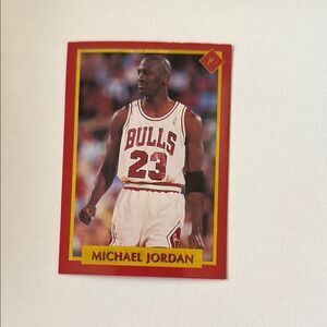 NBA Red and Yellow Trading Card of michael Jordan #5 good condition